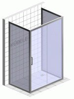 Душевой уголок Kubele DE019 R2U-MAT-BLMT 120х100 см, профиль матовый черный