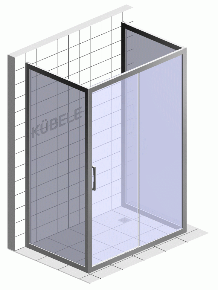 Душевой уголок Kubele DE019 R2U-MAT-BLMT 120х100 см, профиль матовый черный