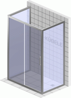 Душевой уголок Kubele DE019 R2U-MAT-BLMT 120х100 см, профиль матовый черный