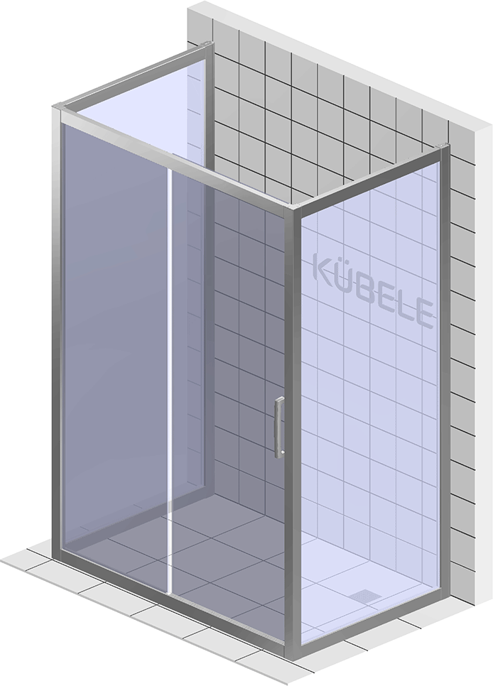 Душевой уголок Kubele DE019 R2U-MAT-BLMT 120х100 см, профиль матовый черный