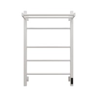 Полотенцесушитель электрический Grota Alto 530х800 RAL9016 EL 80x55 см, подключение справа, слева, скрытое подключение справа, матовый белый, лесенка, из стали, с полкой