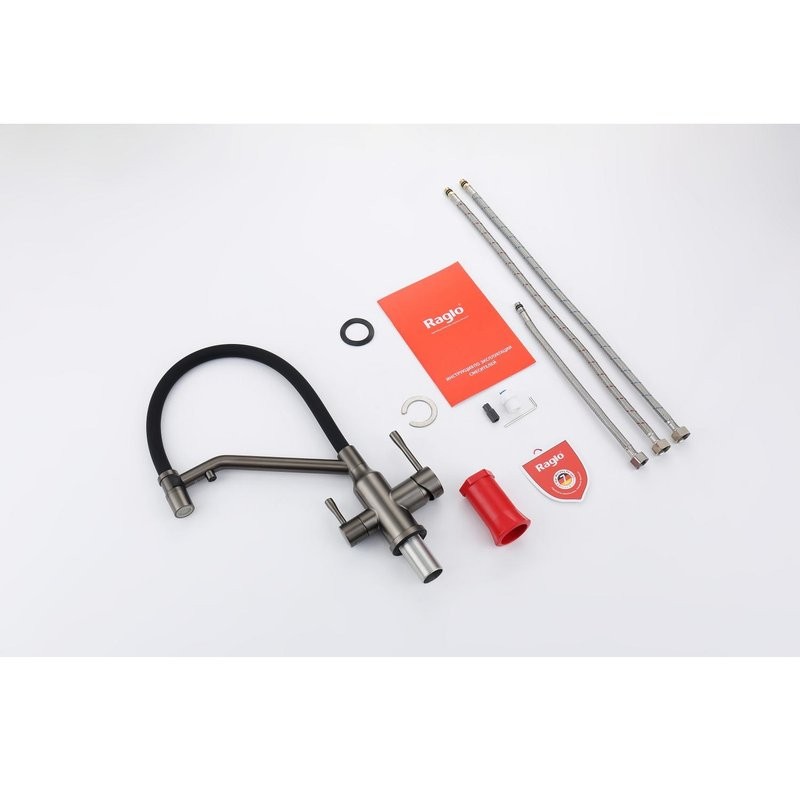 Смеситель для кухни с подключением фильтра Raglo R81.62.09, графит