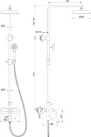 Душевая стойка Wonzon & Woghand WW-88739008-MB матовая черная