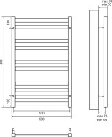 Полотенцесушитель электрический Lemark Bellario П10 50x80, черный