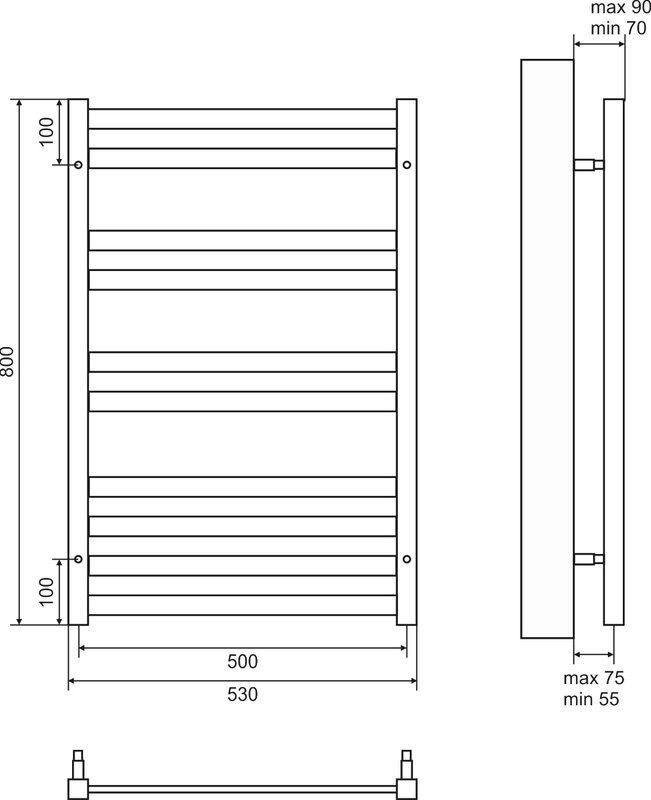 Полотенцесушитель электрический Lemark Bellario П10 50x80, черный