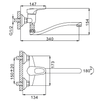 Смеситель с длинным изливом для ванны Frap H28 F2128-B хром Смеситель с длинным изливом для ванны Frap H28 F2128-B хром