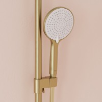Комплект для ванной IDDIS Aiger Душевая стойка IDDIS Aiger AIGMG3Fi06 + Смеситель для раковины AIGMG00i01, золотой матовый