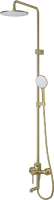 Комплект для ванной IDDIS Aiger Душевая стойка IDDIS Aiger AIGMG3Fi06 + Смеситель для раковины AIGMG00i01, золотой матовый
