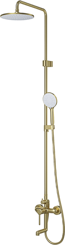 Комплект для ванной IDDIS Aiger Душевая стойка IDDIS Aiger AIGMG3Fi06 + Смеситель для раковины AIGMG00i01, золотой матовый