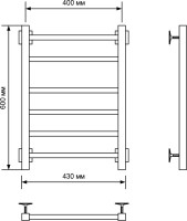 Полотенцесушитель электрический Ника Step-2 60/40 черный матовый, R