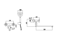 Смеситель с длинным изливом для ванны Fmark FS8424H черный