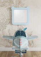 Зеркало AQUATON Каспер Мишка квадратное, голубое матовое