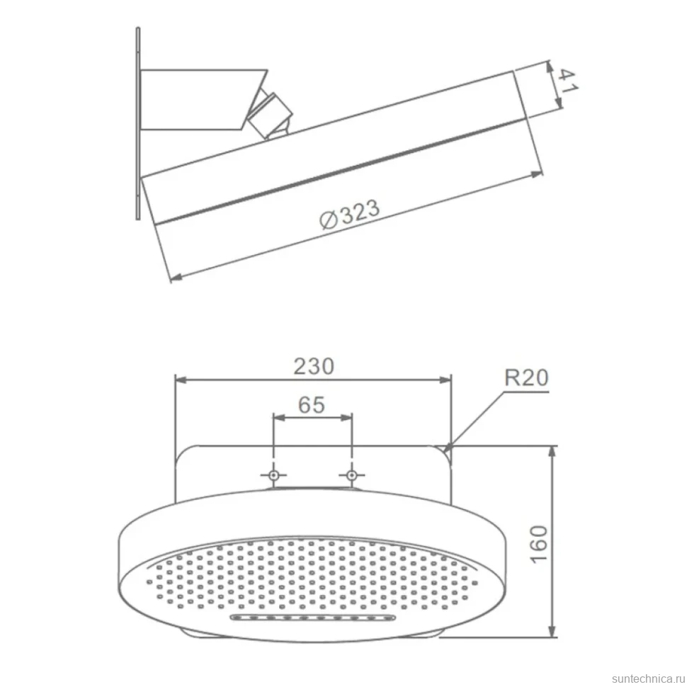 Верхний душ Raglo R452 R452.02.09 графит