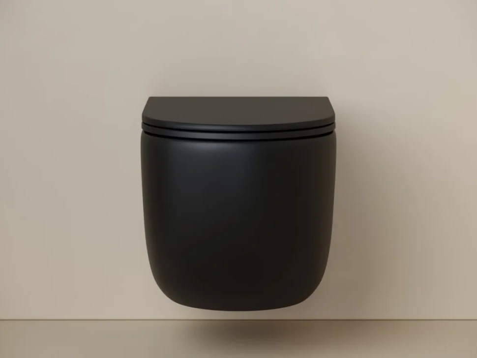 Комплект Унитаз подвесной Ceramicanova UP Rimless CN4007MB черный матовый + Инсталляция DIWO + Кнопка 7320 белая