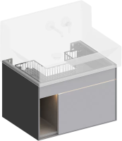 Тумба с раковиной KERAMA MARAZZI Logica M 65 серая