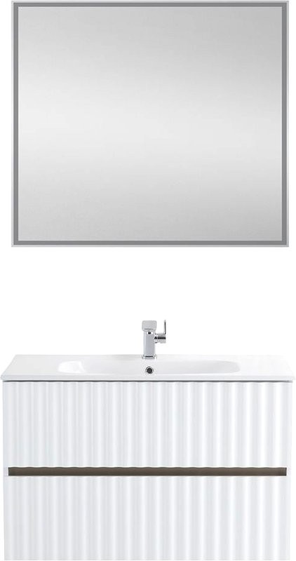 Тумба с раковиной Art&Max Elegant 90 белая глянцевая