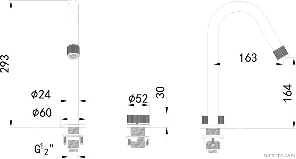 Смеситель для раковины Black&White Gravity 7108C chrome