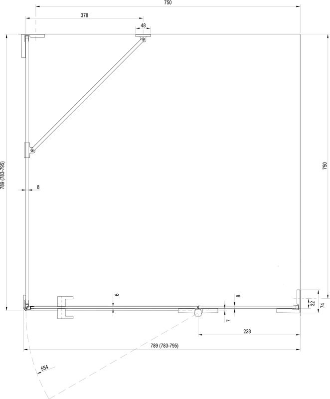 Душевой уголок Ravak Brilliant BSDPS+B SET R 80х80 Transparent, профиль хром