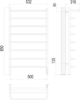 Полотенцесушитель электрический Terminus Полка П8 500*850