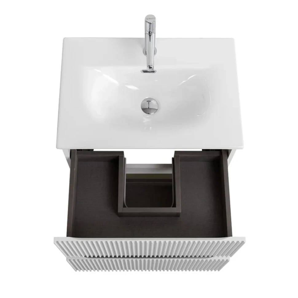 Мебель для ванной комнаты BelBagno Uno-mini 60 подвесная, 2 ящика, bianco opaco