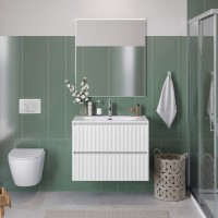 Мебель для ванной комнаты BelBagno Uno-mini 90 подвесная, 2 ящика, bianco opaco