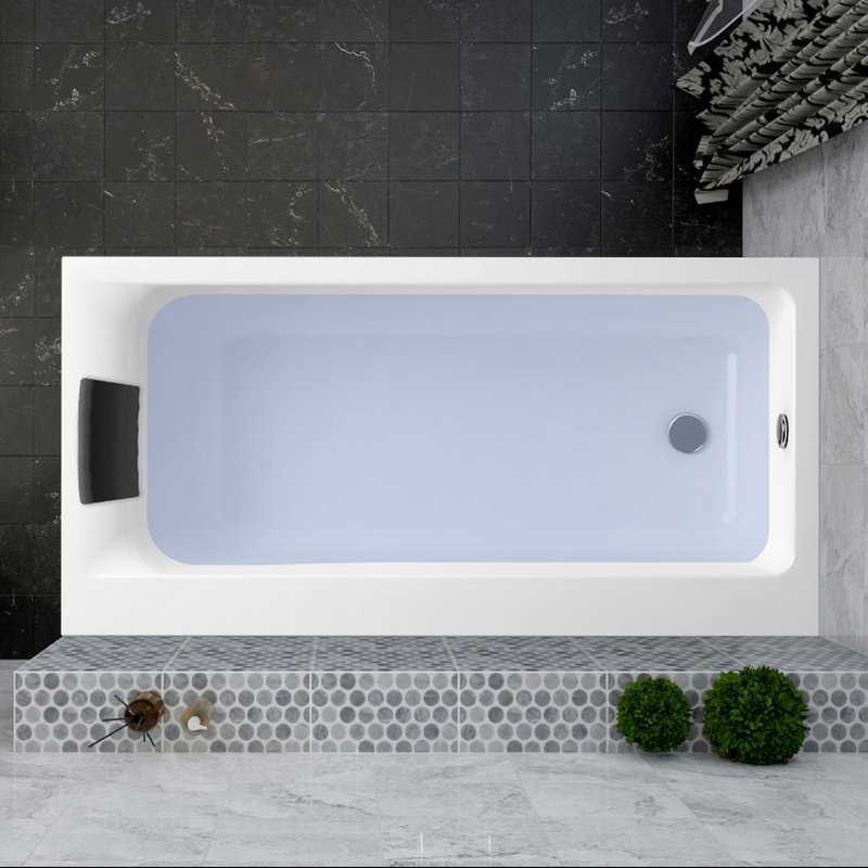 Акриловая ванна Lavinia Boho Catani L 170x80 см, левая, встраиваемая, белая, с каркасом, с экраном, с подголовником