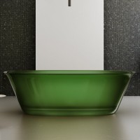 Акриловая ванна Abber Kristall AT9707 Emerald 170x75 см, отдельностоящая, овальная, с донным клапаном