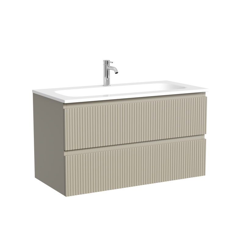 Тумба с раковиной Sancos Snob T 90 подвесная, beige soft, раковина СN7019