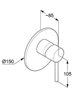 Встраиваемый смеситель для душа и ванны Kludi Bozz 38755N576 С ВНУТРЕННЕЙ ЧАСТЬЮ, брашированный никель PVD