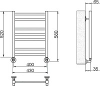 Полотенцесушитель водяной Ника Modern ЛМ 5 60/40, черный матовый