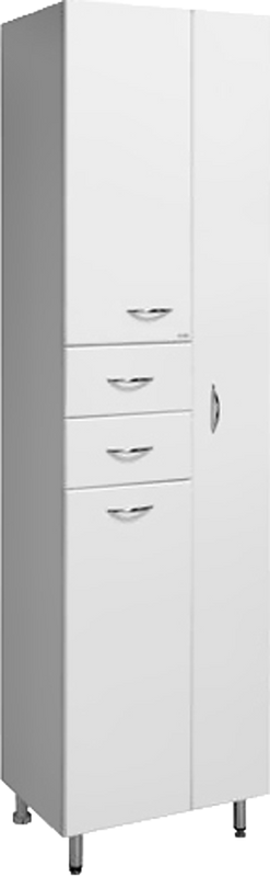 Шкаф пенал для ванной Runo Эконом мебель Универсальный 50 с бельевой корзиной, белый R