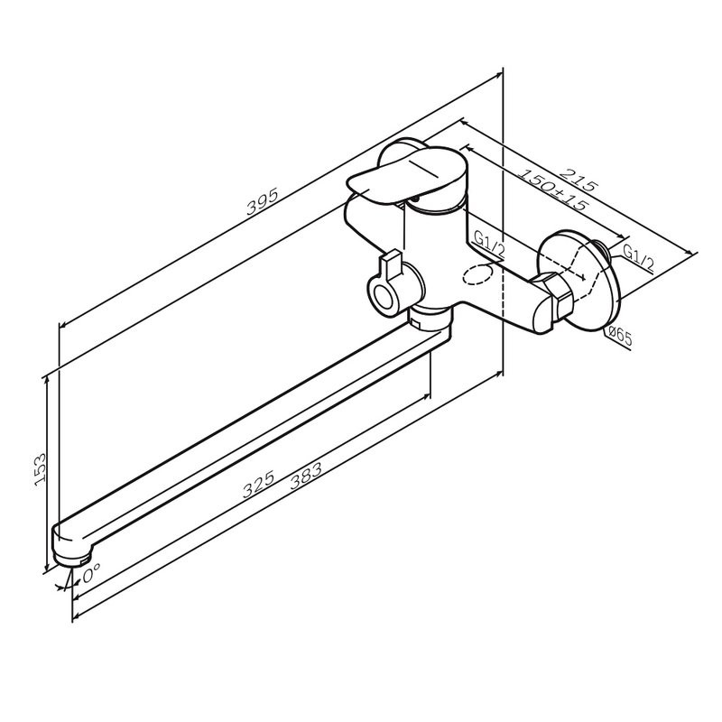 Смеситель с длинным изливом для ванны AM.PM Force F9F90200 хром