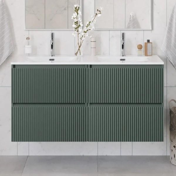 Тумба с раковиной BelBagno Uno 120 подвесная, 4 ящика, матовая еловая