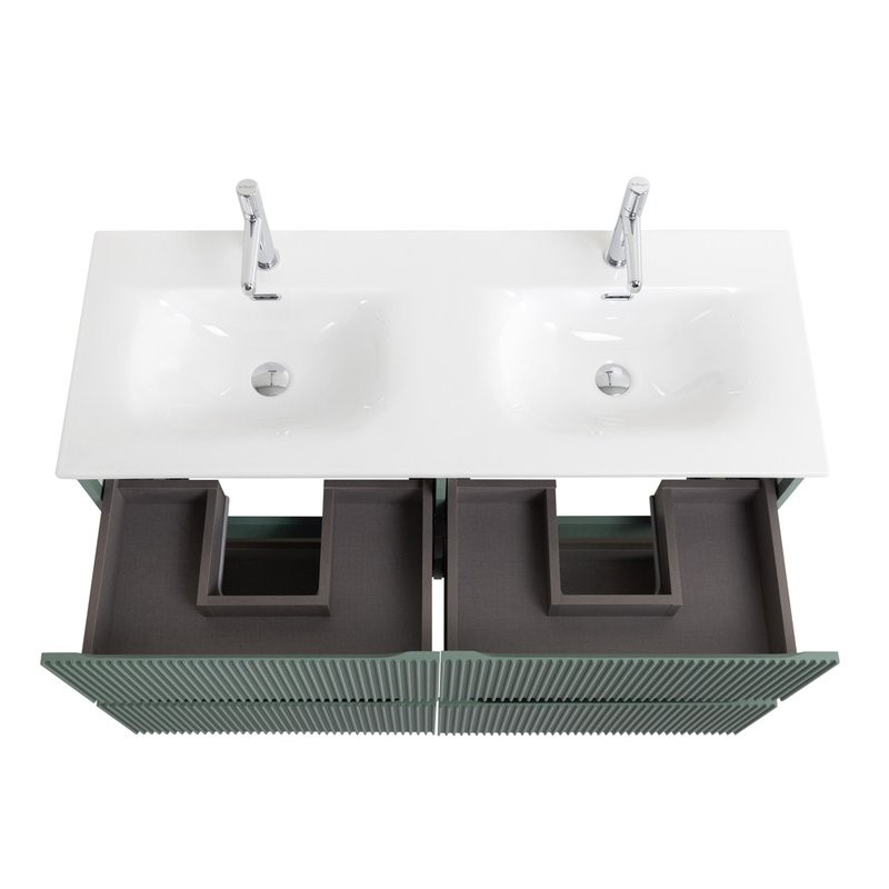 Тумба с раковиной BelBagno Uno 120 подвесная, 4 ящика, матовая еловая