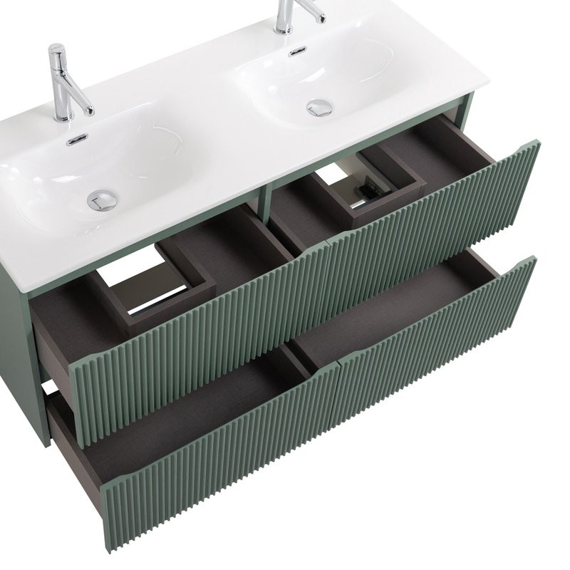 Тумба с раковиной BelBagno Uno 120 подвесная, 4 ящика, матовая еловая