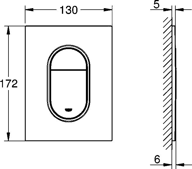 Кнопка смыва Grohe Arena Cosmopolitan 37624000 размер S, хром