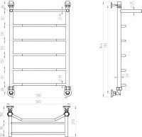 Полотенцесушитель водяной Двин FE 80/50 К1 1"-1/2", с полкой, хром