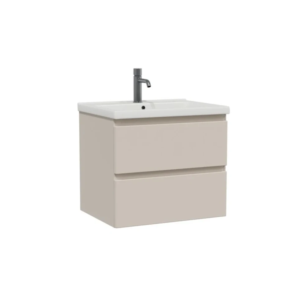 Тумба с раковиной SanStar Riana 60 подвесная, cappuccino, раковина Миранда 60