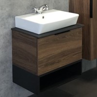Мебель для ванной комнаты Comforty Штутгарт 60, подвесная, дуб тёмно-коричневый