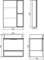 Мебель для ванной комнаты Comforty Штутгарт 60, подвесная, дуб тёмно-коричневый