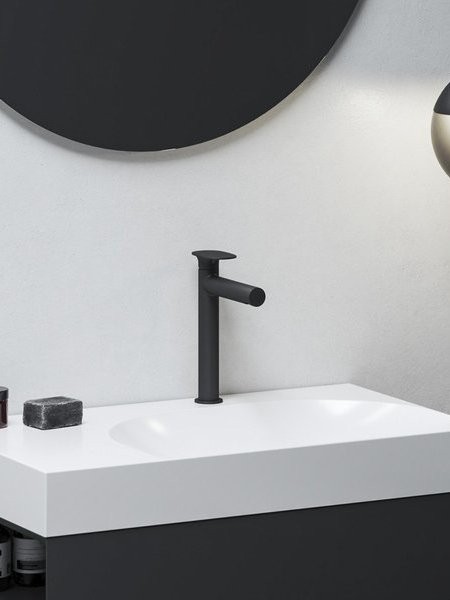 Смеситель для раковины Ravak Spring SG 014.20BL черный матовый