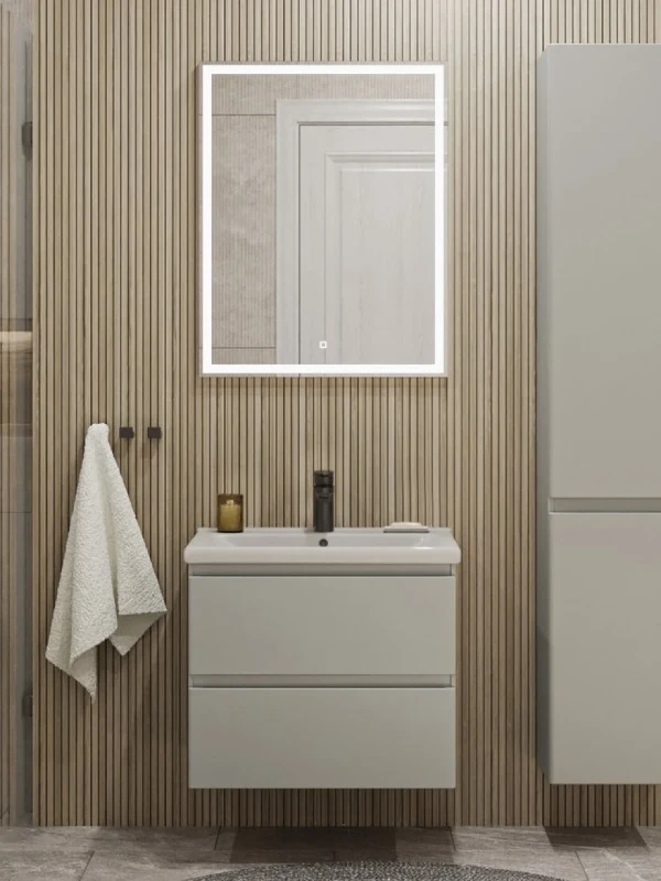 Мебель для ванной комнаты SanStar Riana 60 подвесная, grey, раковина Миранда 60