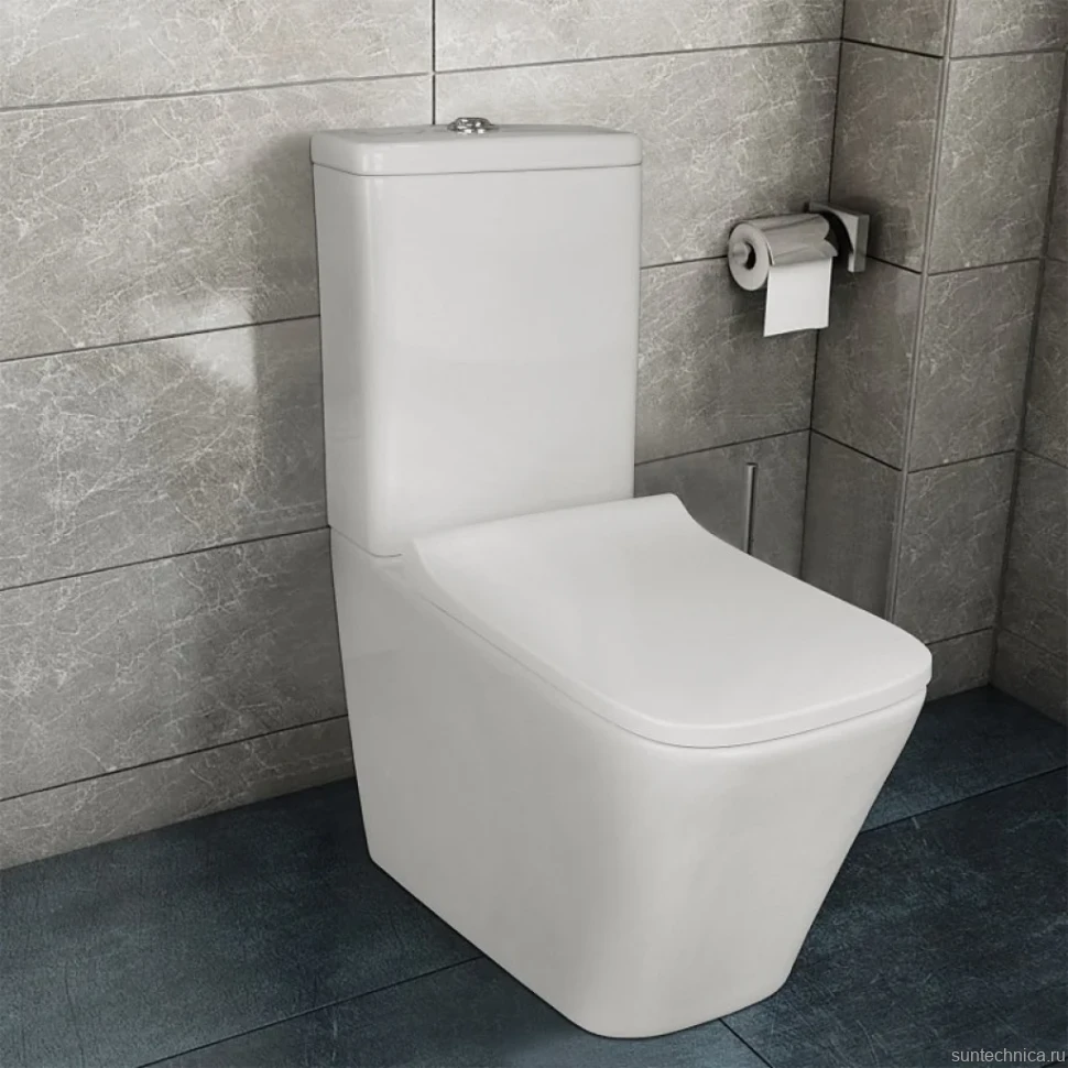 Унитаз-компакт напольный AZARIO Quadro AZ-2175 UQ1 глянцевый белый