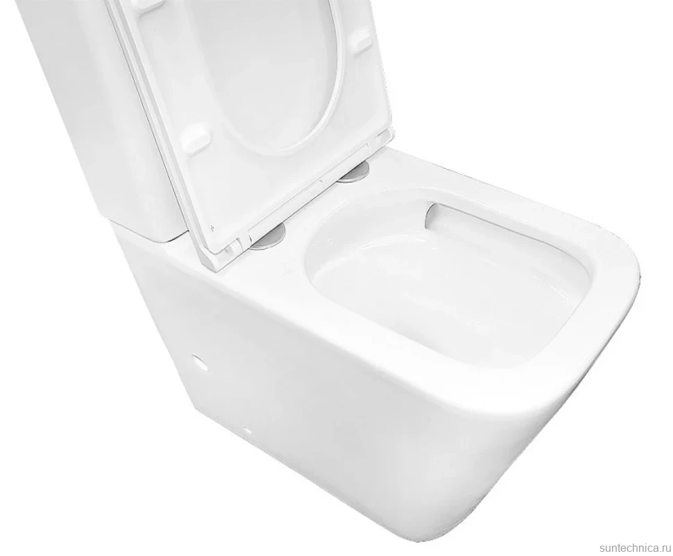 Унитаз-компакт напольный AZARIO Quadro AZ-2175 UQ1 глянцевый белый