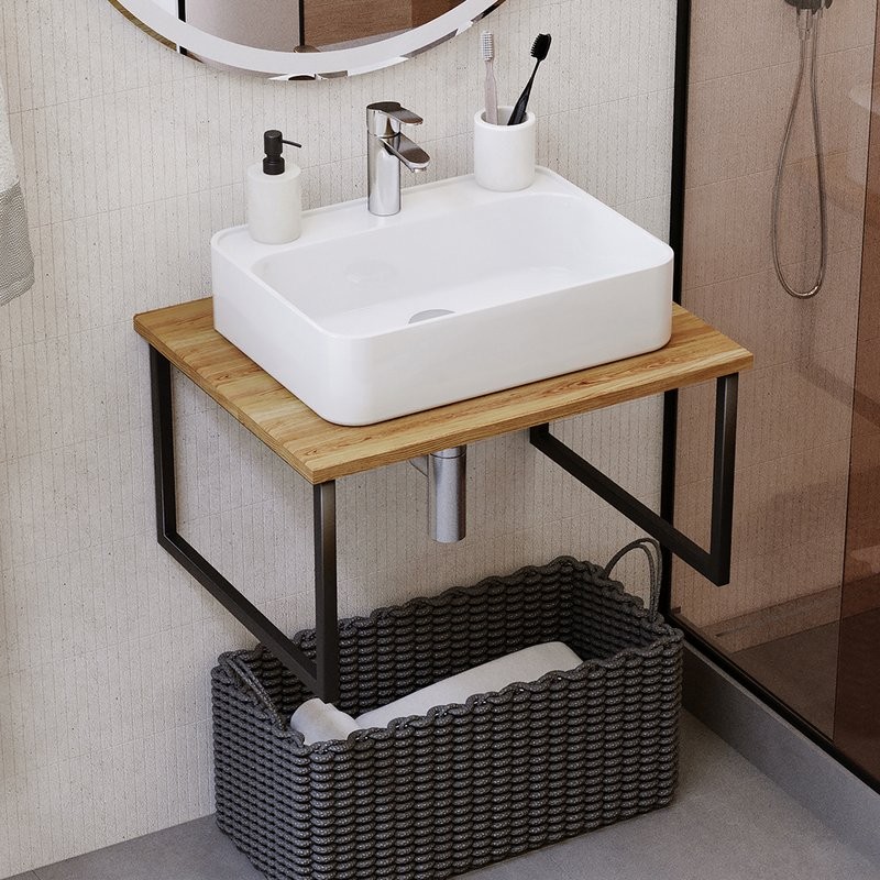 Столешница с раковиной ASB-Woodline Оливия 60