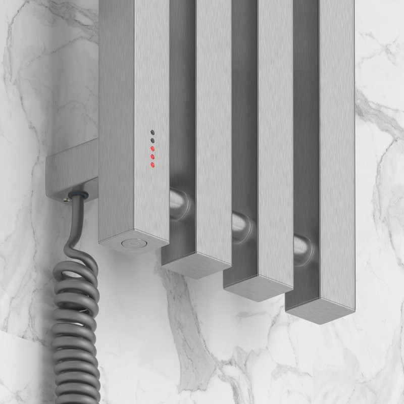 Полотенцесушитель электрический Сунержа Сатерленд 4.0 071-0854-1215 120x20 см, подключение слева, скрытое подключение слева, сатин, I-образный