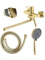 Смеситель с длинным изливом для ванны AZARIO Alanti AZ-K1732MG золото матовое