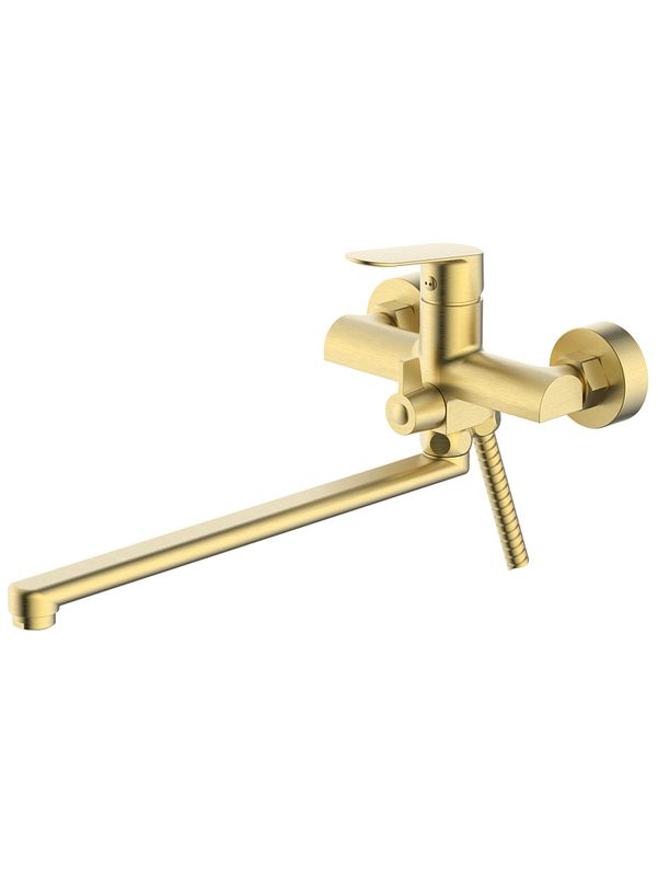 Смеситель с длинным изливом для ванны AZARIO Alanti AZ-K1732MG золото матовое