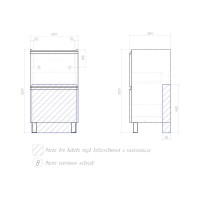 Мебель для ванной комнаты Vigo Cross 50 напольная, 2 ящика, светлое дерево