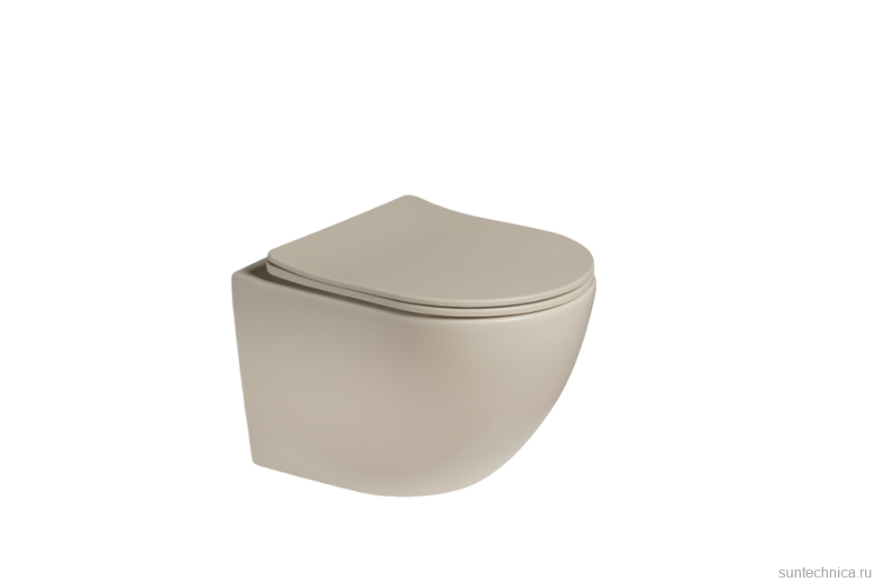 Унитаз подвесной SantiLine SL-5005T-BG бежевый матовый